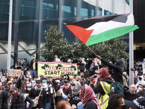 Thousands protest Land Forces military expo in Melbourne